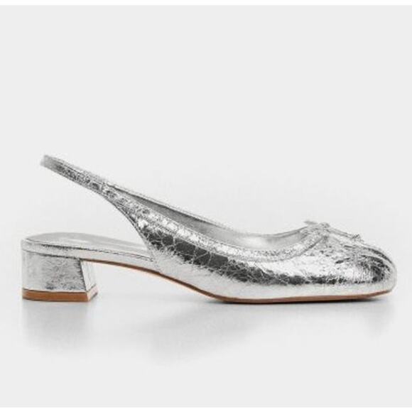 MANGO Metallic Slingbacks NWT - Picture 8 of 9